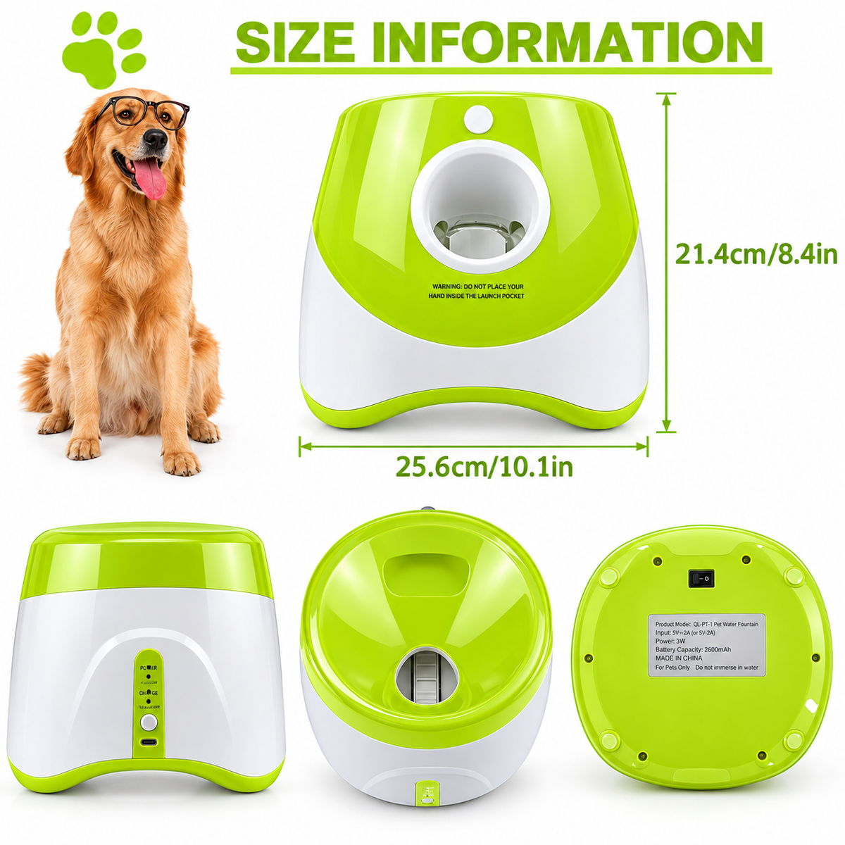 Automatic Dog Ball Launcher Toy + Free Tennis Balls 6