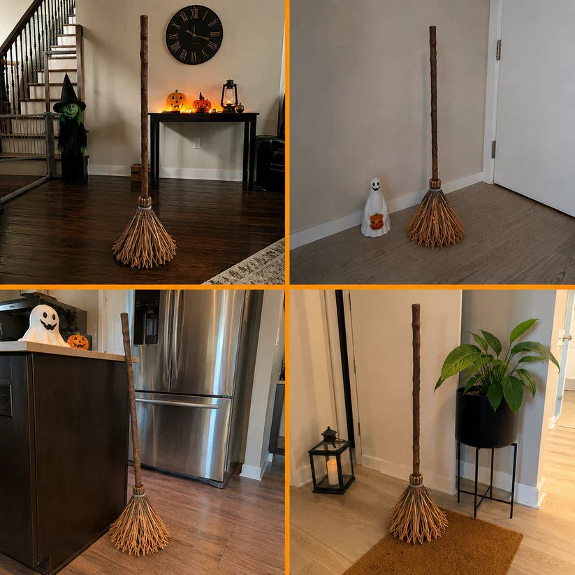 Floating With Broom for Halloween Party Indoor Home Floor Decor