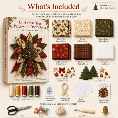 ❤️ Holiday Celebration 50% OFF 🎄 – Festive Quilted Christmas Door Hanging DIY Sewing Kit