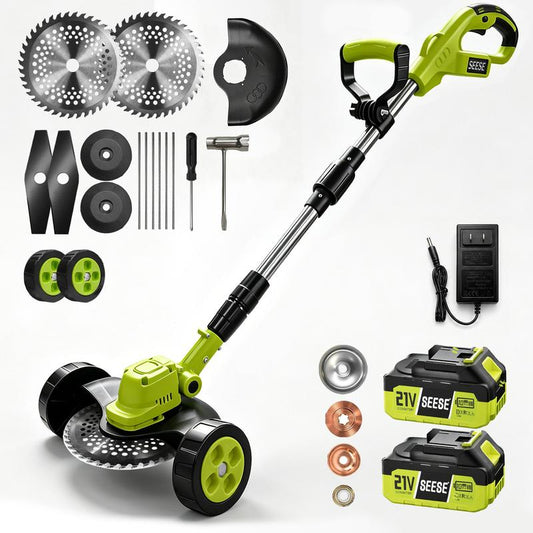 21V Electric Weed Edger Cordless String Trimmer With 2Pcs3000mAh Batteries