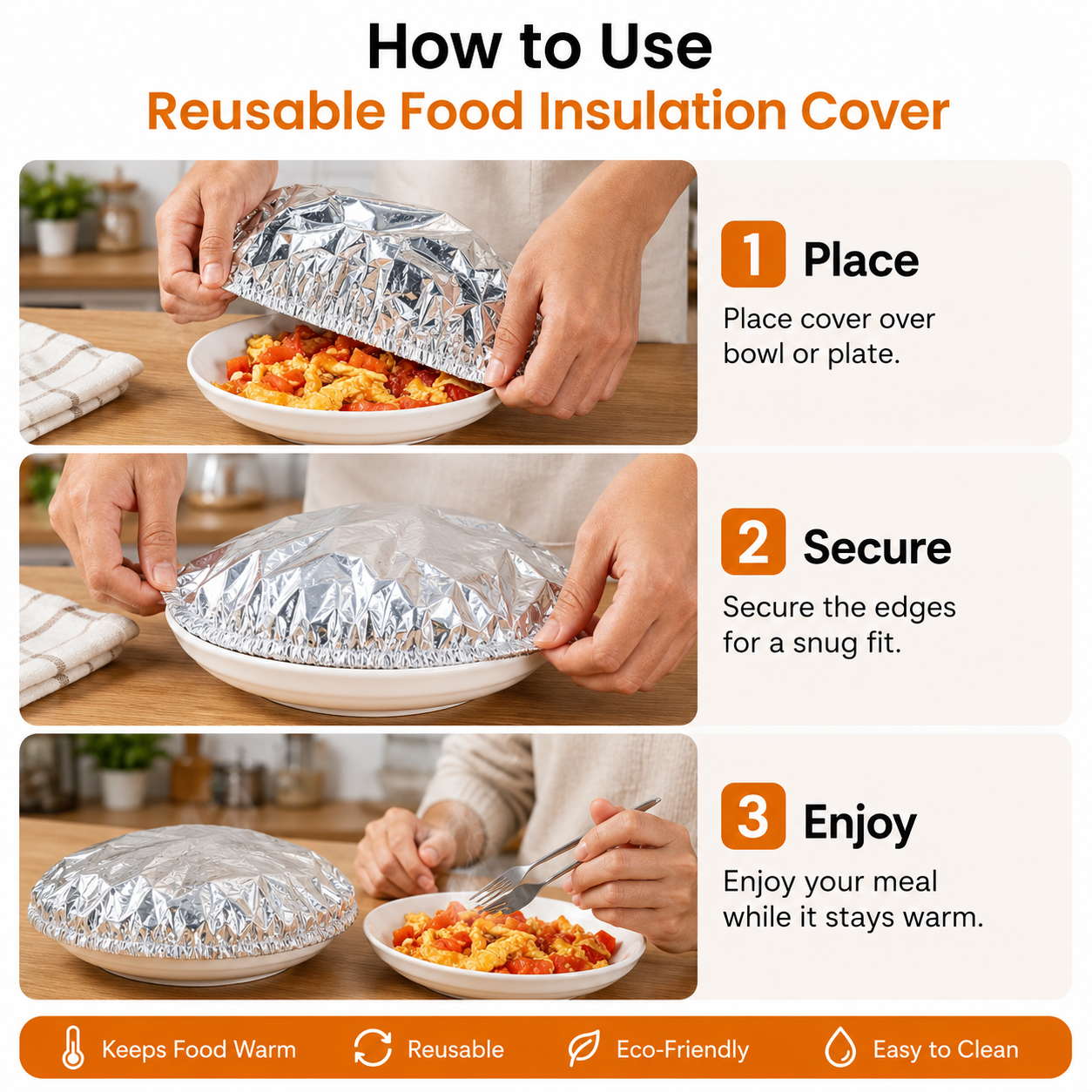 Reusable Aluminum Foil Food Cover