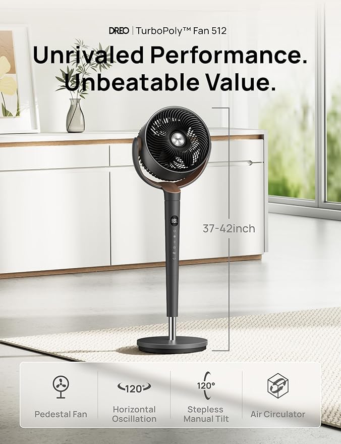CoolWave Pro 9" Oscillating Fan – Remote Control, 4 Smart Modes, Height Adjustable