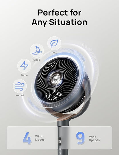 CoolWave Pro 9" Oscillating Fan – Remote Control, 4 Smart Modes, Height Adjustable