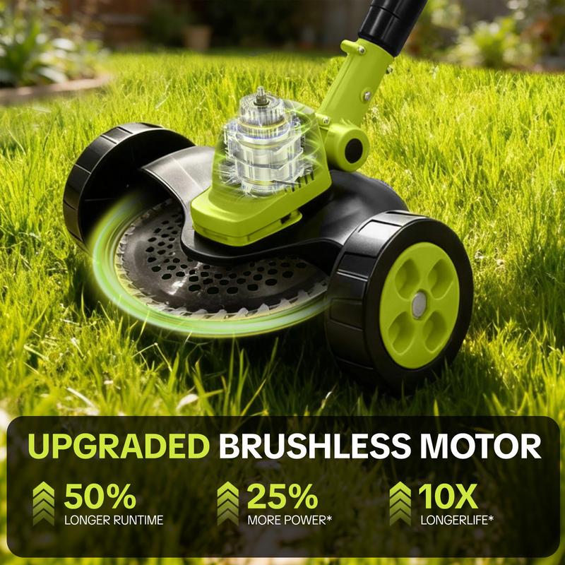 21V Electric Weed Edger Cordless String Trimmer With 2Pcs3000mAh Batteries