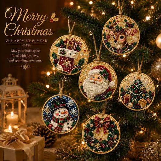 🎄Christmas DIY Diamond Painting Ornaments Kit (6 PCS)🎅
