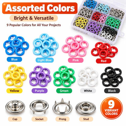 100pcs Invisible Colored Metal Buckle & 1 Count Manual Pressure Pliers