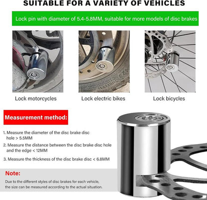 Cyclists Bicycle Disc Brake Lock Safety Anti-theft Electric Battery