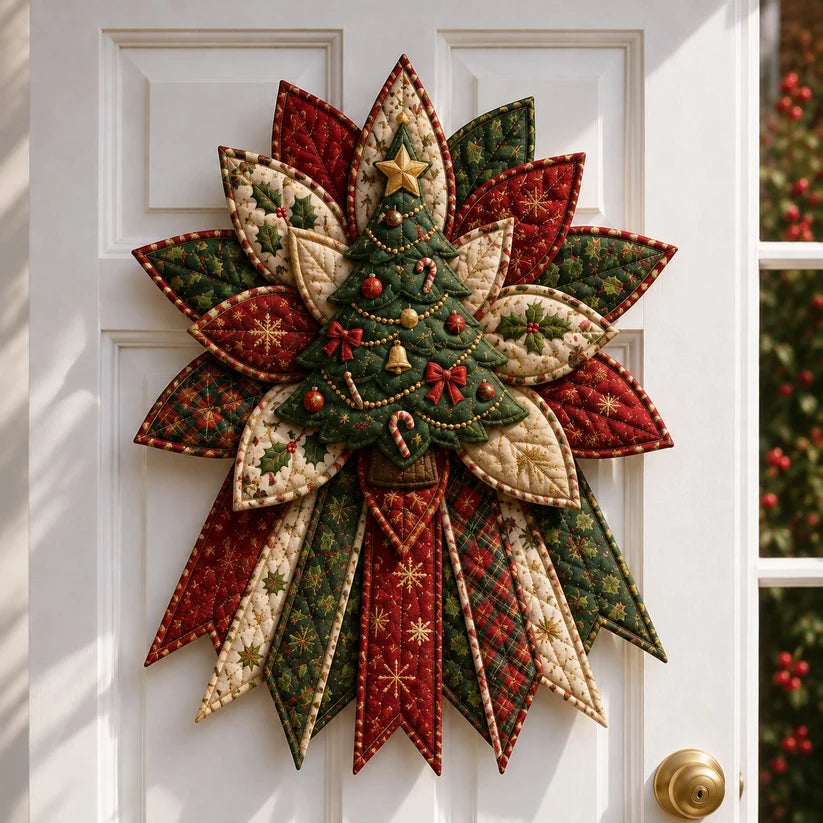 ❤️ Holiday Celebration 50% OFF 🎄 – Festive Quilted Christmas Door Hanging DIY Sewing Kit