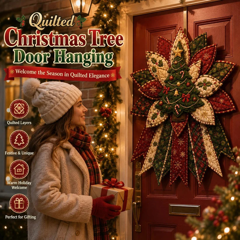❤️ Holiday Celebration 50% OFF 🎄 – Festive Quilted Christmas Door Hanging DIY Sewing Kit