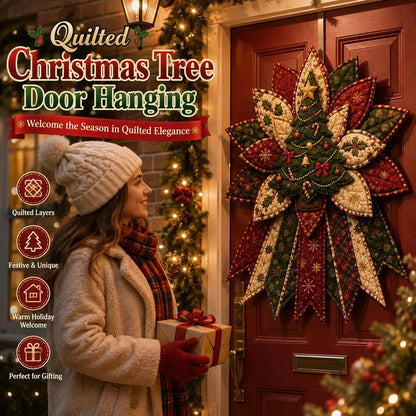 ❤️ Holiday Celebration 50% OFF 🎄 – Festive Quilted Christmas Door Hanging DIY Sewing Kit