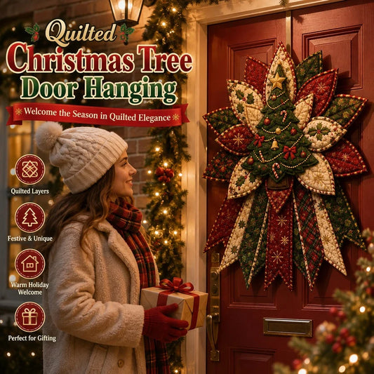❤️ Holiday Celebration 50% OFF 🎄 – Festive Quilted Christmas Door Hanging DIY Sewing Kit