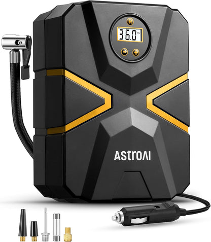 Digital Display Car Tire Inflator Portable, 12V DC Air Compressor W&LED Light