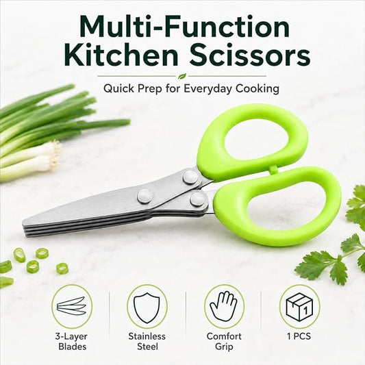 Stainless steel herb scissors multi-blade herb cutting scissors,