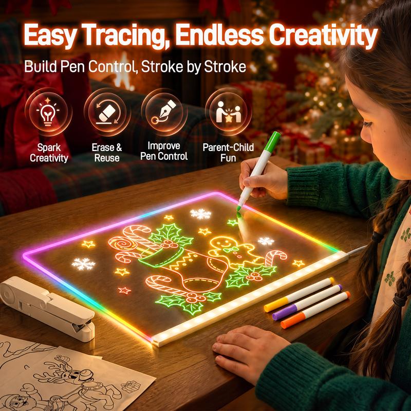 LED Drawing Board for Kids with Light Effects,