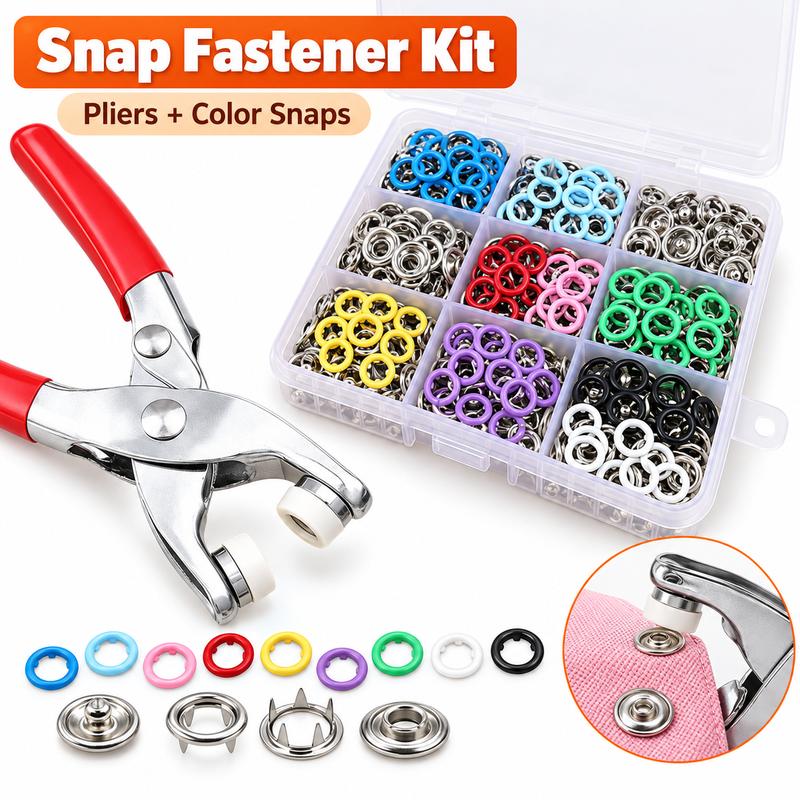 100pcs Invisible Colored Metal Buckle & 1 Count Manual Pressure Pliers