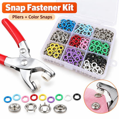 100pcs Invisible Colored Metal Buckle & 1 Count Manual Pressure Pliers
