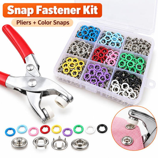 100pcs Invisible Colored Metal Buckle & 1 Count Manual Pressure Pliers