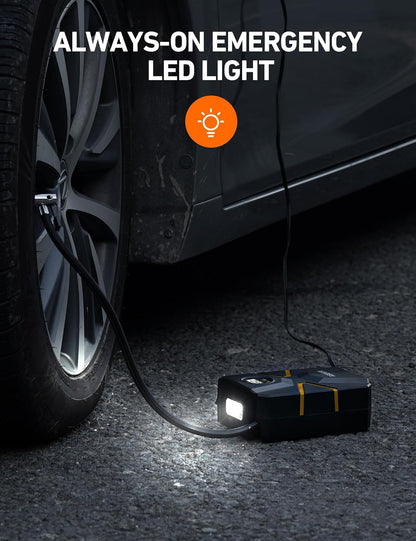 Digital Display Car Tire Inflator Portable, 12V DC Air Compressor W&LED Light
