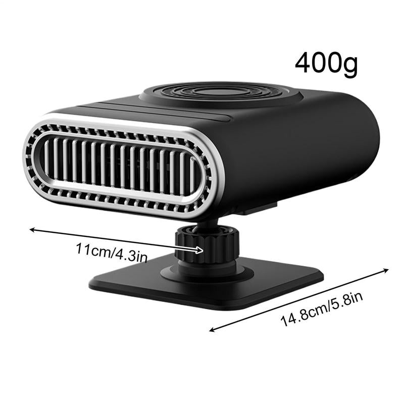 12V Portable Car Heater & Defogging Fan – 120W Three-Setting Dashboard Heater with Adjustable Mount for Winter Driving