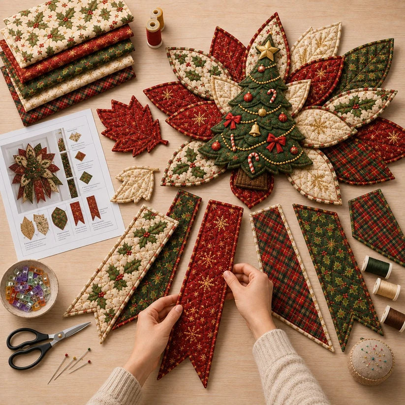 ❤️ Holiday Celebration 50% OFF 🎄 – Festive Quilted Christmas Door Hanging DIY Sewing Kit