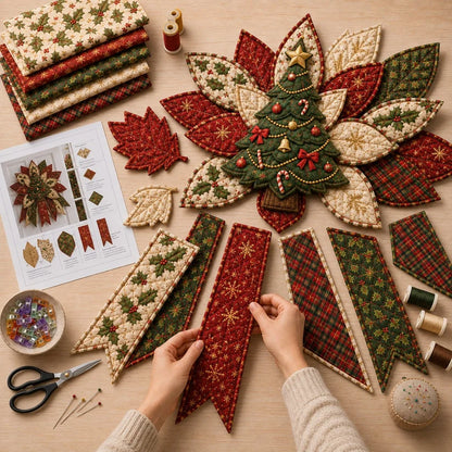 ❤️ Holiday Celebration 50% OFF 🎄 – Festive Quilted Christmas Door Hanging DIY Sewing Kit