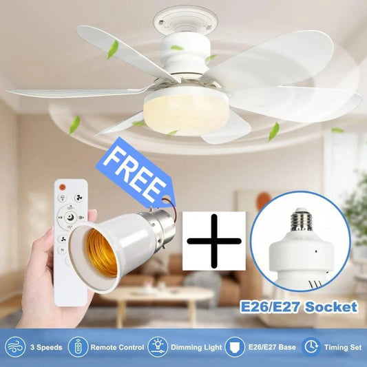 LED Ceiling Fan Light – 20.5” Ultra-Quiet with Remote 🎯 | E27 + FREE