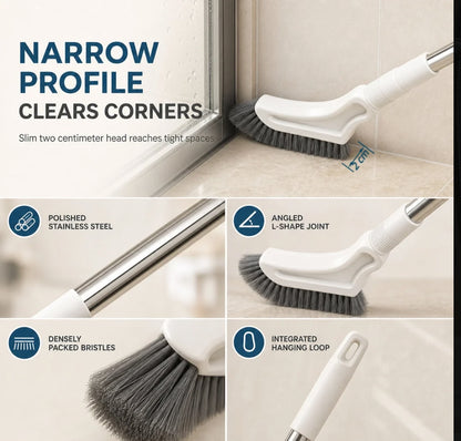 Adjustable Length Stainless Steel Telescopic Long Handle Crevice Cleaning Brush, Narrow Gap Cleaner for Bathroom, Hard-to-Reach Spaces