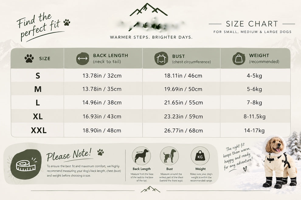 Cream Dog Snowsuit with Rugged Boots