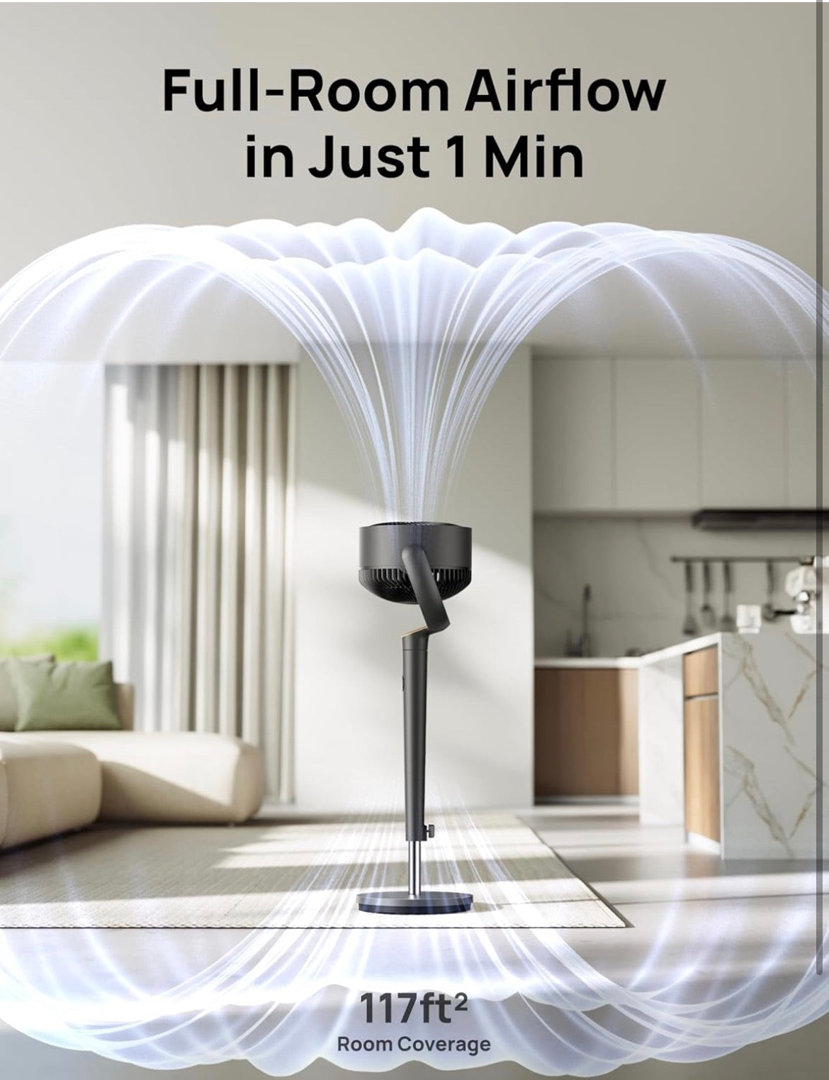 CoolWave Pro 9" Oscillating Fan – Remote Control, 4 Smart Modes, Height Adjustable
