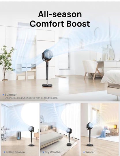 CoolWave Pro 9" Oscillating Fan – Remote Control, 4 Smart Modes, Height Adjustable