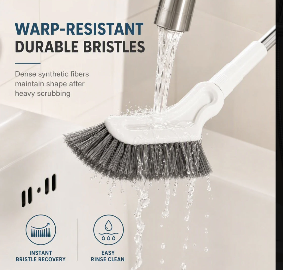 Adjustable Length Stainless Steel Telescopic Long Handle Crevice Cleaning Brush, Narrow Gap Cleaner for Bathroom, Hard-to-Reach Spaces