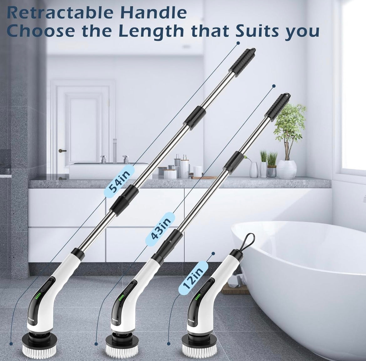 Electric Spin Scrubber, 7Replaceable Brush Heads for Home