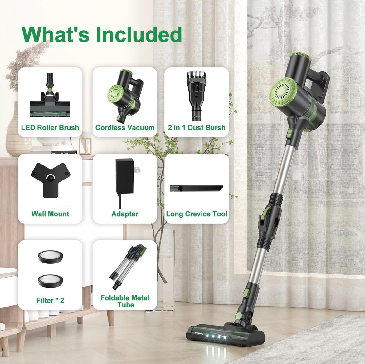 Handheld Wireless Vaccum Cleaner With Foldable Tube