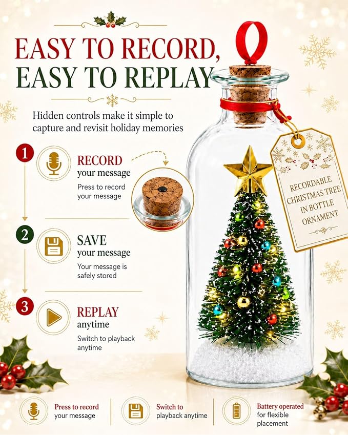 Christmas Tree Message In A Bottle Christmas Recording Gift