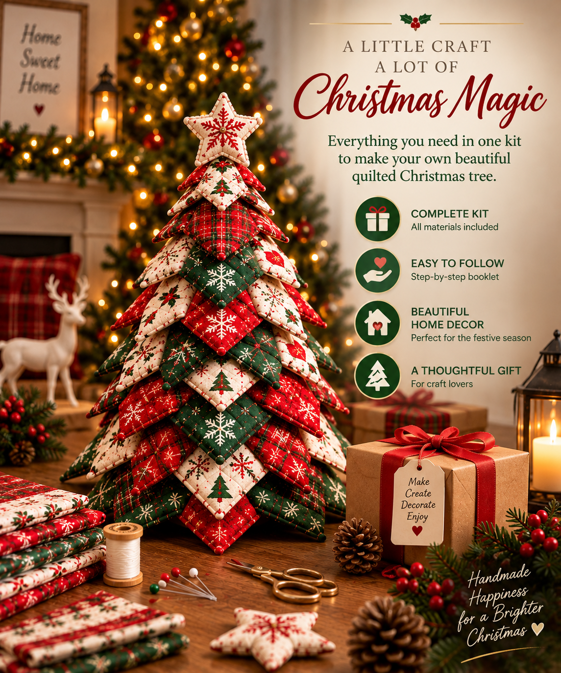 DIY Quilted Santa Christmas Tree Kit 🎄