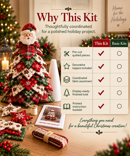 DIY Quilted Santa Christmas Tree Kit 🎄