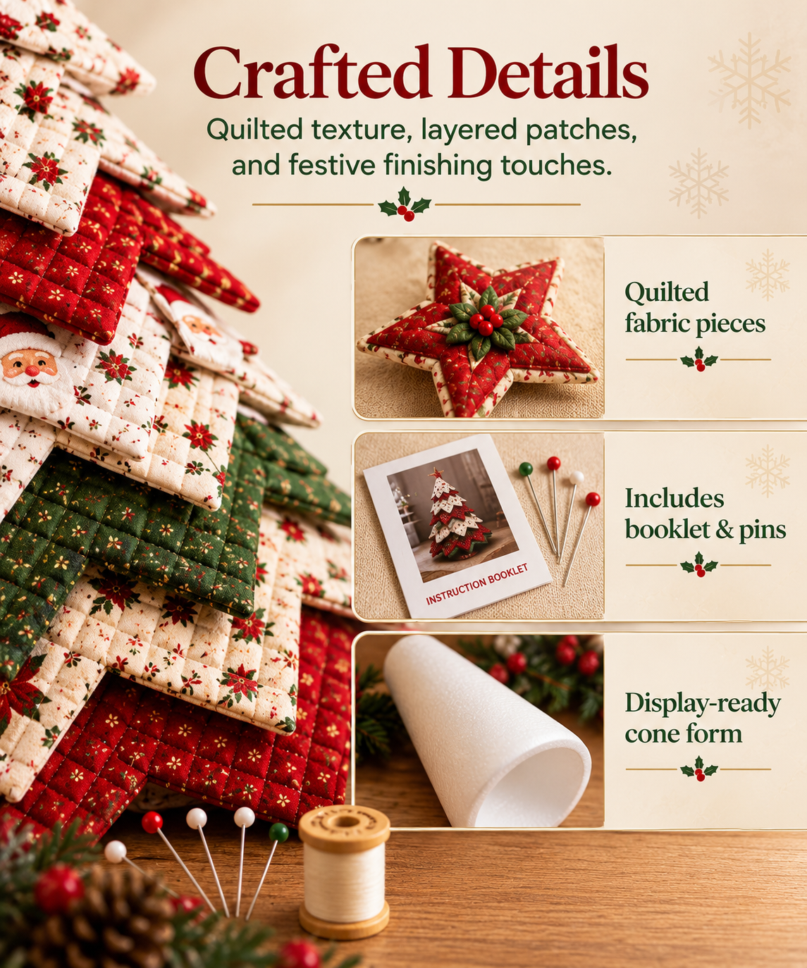DIY Quilted Santa Christmas Tree Kit 🎄