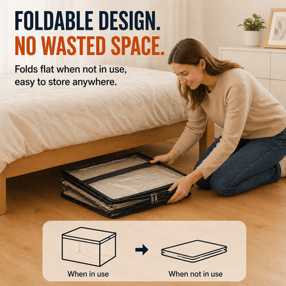 2- 1  Foldable Transparent Storage Boxes