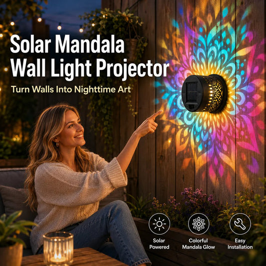 Solar-powered Outdoor Wall Light Projector