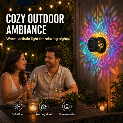 Solar-powered Outdoor Wall Light Projector