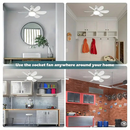 LED Ceiling Fan Light – 20.5” Ultra-Quiet with Remote 🎯 | E27 + FREE