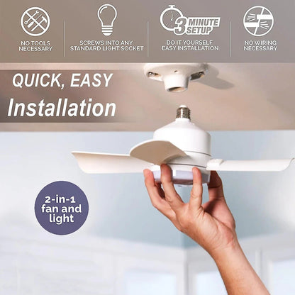 LED Ceiling Fan Light – 20.5” Ultra-Quiet with Remote 🎯 | E27 + FREE