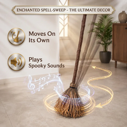 Floating With Broom  for Halloween Party Indoor Home Floor Decor