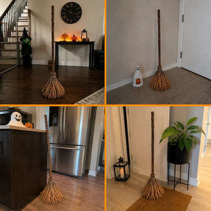 Floating With Broom  for Halloween Party Indoor Home Floor Decor