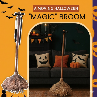 Floating With Broom  for Halloween Party Indoor Home Floor Decor