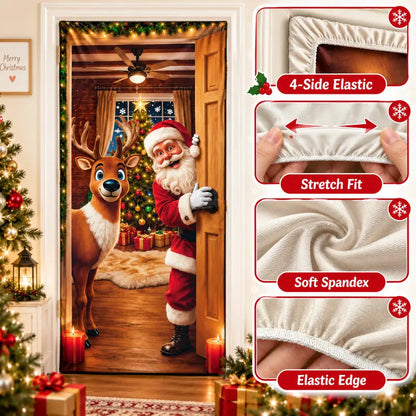 Christmas-themed Scene Decoration Backdrop Door Curtain