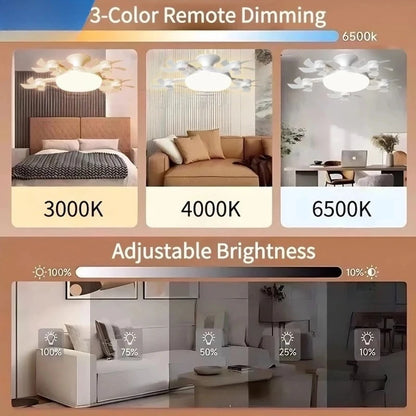 Ceiling Fan Light Remote Control Dimming Multi-color LED Living Room Bedroom