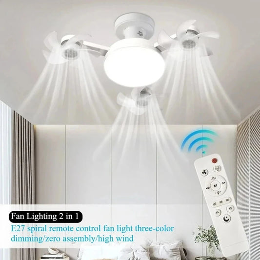 Ceiling Fan Light Remote Control Dimming Multi-color LED Living Room Bedroom