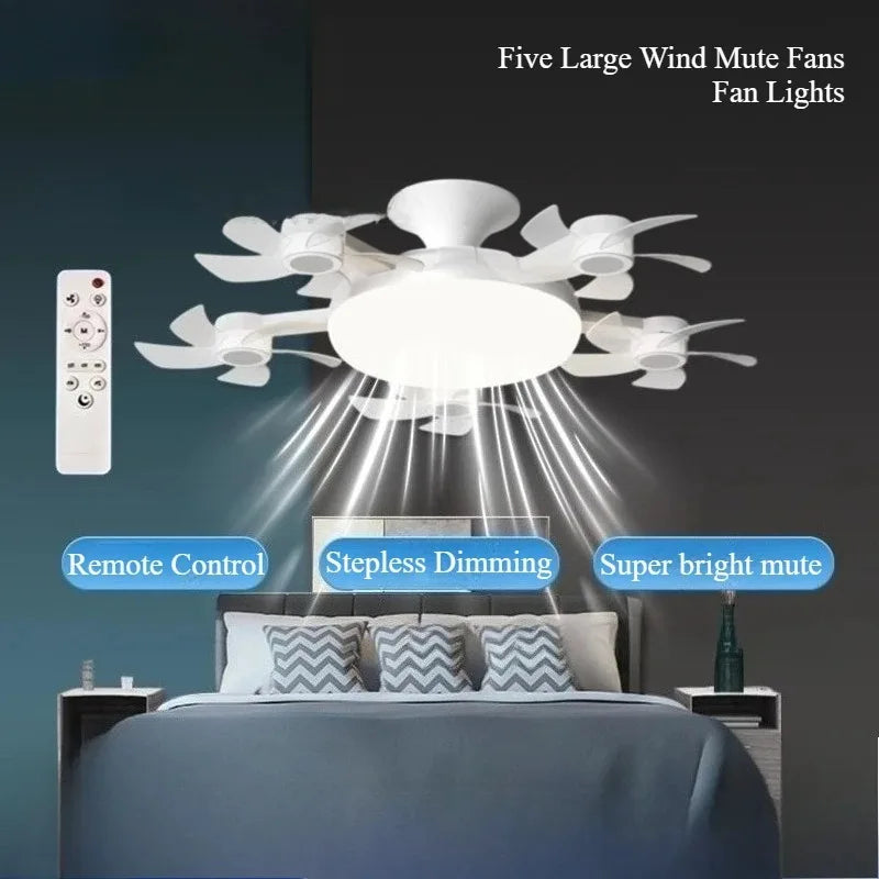 Ceiling Fan Light Remote Control Dimming Multi-color LED Living Room Bedroom