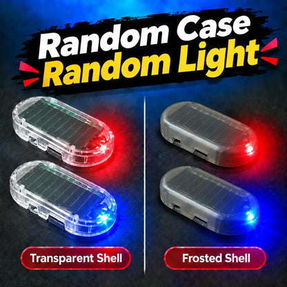 Solar Powered Fake Car Alarm Light, Plastic Material Auto Light Sensor LED Simulated Security Warning Flashing Light, No Wiring DIY Car Anti-Theft Dummy Alarm Lamp